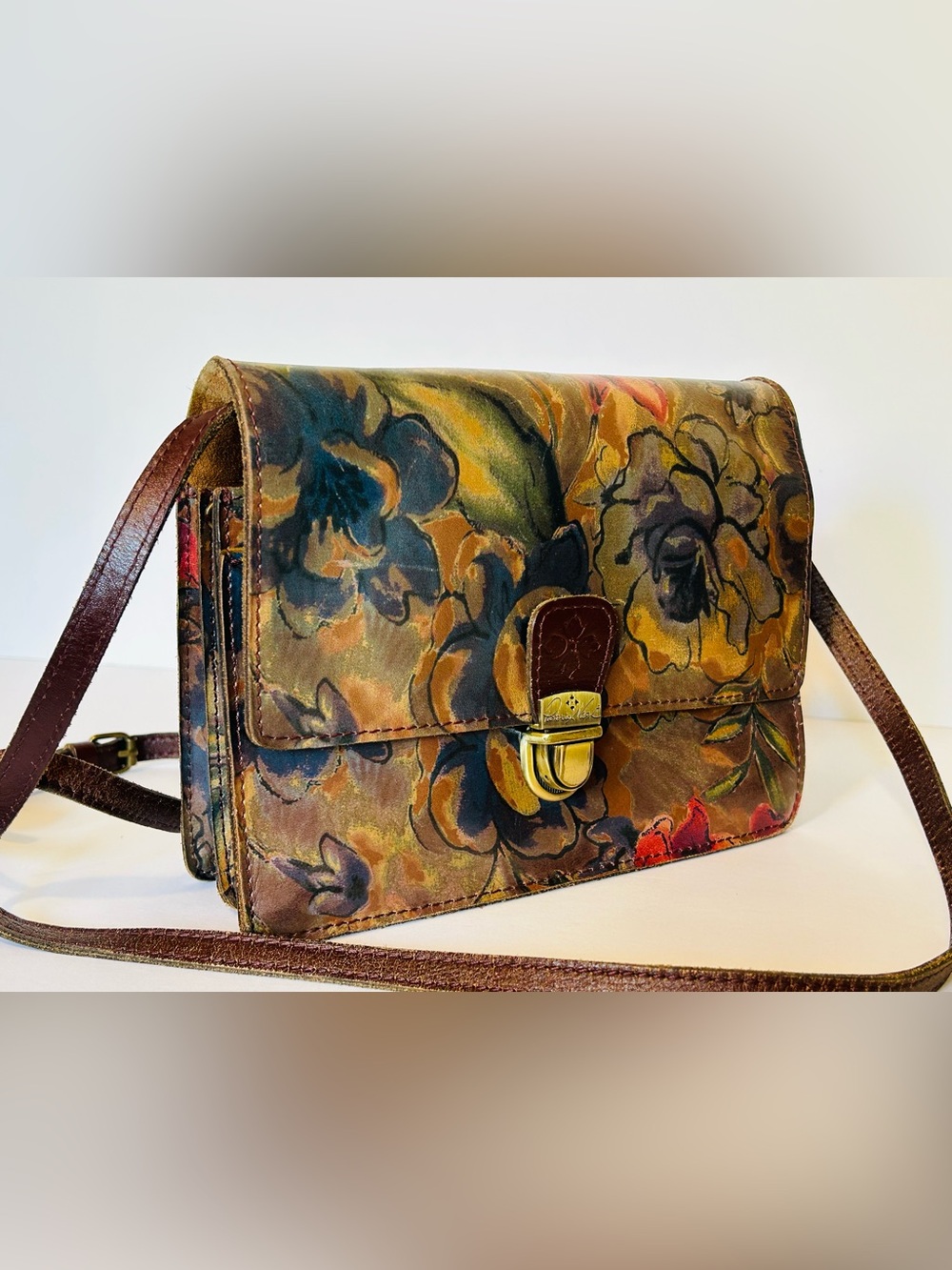 Patricia Nash Leather floral crossbody bag